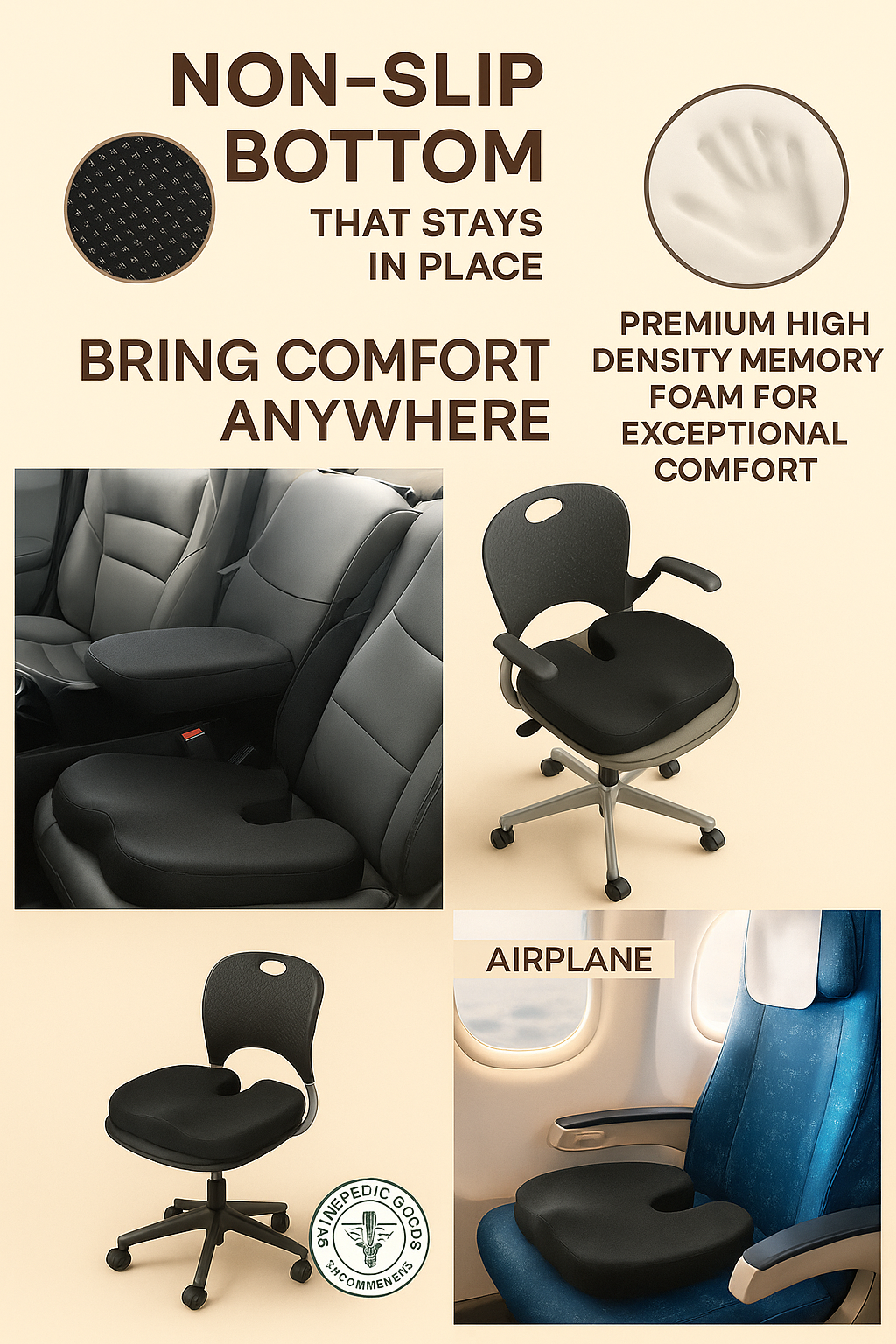 NOVAIMED Gel Orthopedic Seat Cushion